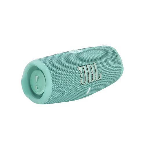 JBL Charge 5 Bluetooth-Lautsprecher - Türkis – Wasserfeste, portable Boombox mit integrierter Powerbank – Eine Akku-Ladung für bis zu 20 Stunden kabellosen Musikgenuss von JBL