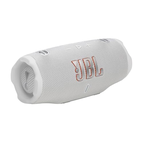 JBL Charge 6, tragbarer Bluetooth-Lautsprecher, 28 Stunden Akkulaufzeit, IP68 wasserdicht, Staub- und stoßfest, Pro Sound mit AI Sound Boost, Auracast Multi-Speaker, Weiß JBL Charge 6, tragbarer Bluetooth-Lautsprecher, 28 Stunden Akkulaufzeit, IP68 wasserdicht, Staub- und stoßfest, Pro Sound mit AI Sound Boost, Auracast Multi-Speaker, Weiß von JBL