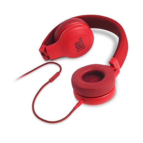 JBL E35 On-Ear Leicht Kopfhörer im Faltbaren Design mit 1-Tasten-Fernbedienung und Abnehmbarem Mikrofonkabel - Rot von JBL