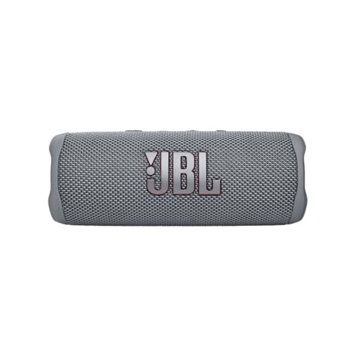 JBL Flip 6 Bluetooth Box in Grau – Wasserdichter, tragbarer Lautsprecher mit 2-Wege-Lautsprechersystem für kraftvollen Sound – Bis zu 12 Stunden kabellos Musik abspielen von JBL