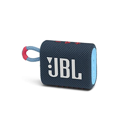 JBL GO 3 kleine Bluetooth Box in Blau und Rosa – Wasserfester, tragbarer Lautsprecher für unterwegs – Bis zu 5h Wiedergabezeit mit nur einer Akkuladung von JBL