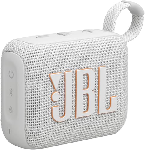 JBL Go 4 in White - Portable Bluetooth Speaker Box Pro Sound, Deep Bass and Playtime Boost Function - Waterproof and Dustproof - 7 Hours Runtime von JBL