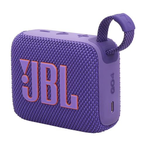 JBL Go 4 in Purple - Portable Bluetooth Speaker Box Pro Sound, Deep Bass and Playtime Boost Function - Waterproof and Dustproof - 7 Hours Runtime von JBL