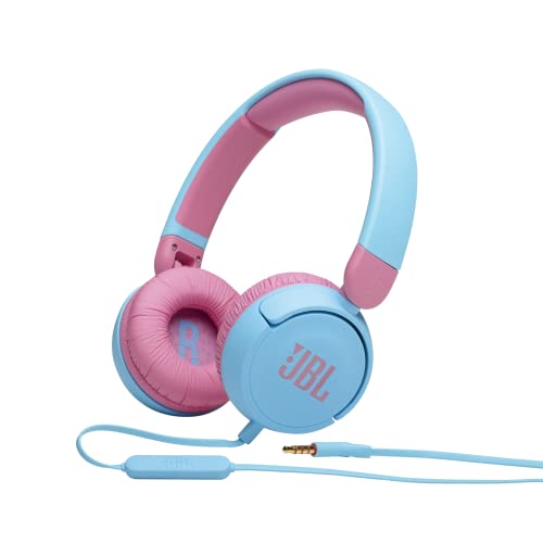 JBL Jr310 On-Ear Kinder-Kopfhörer - Hellblau-Rosa – Kabelgebundene Ohrhörer mit Headset und Fernbedienung – Ideal für Schule und Freizeit von JBL