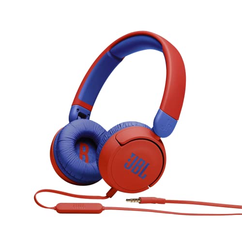 JBL Jr310 On-Ear Kinder-Kopfhörer in Rot-Blau – Kabelgebundene Ohrhörer mit Headset und Fernbedienung – Ideal für Schule und Freizeit von JBL