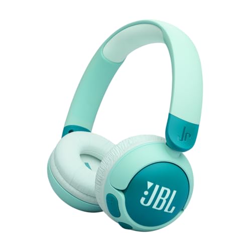JBL Junior 320 BT, Kabellose On-Ear Bluetooth-Kopfhörer mit eingebautem Mikrofon für Kinder, 50 h Wiedergabe, JBL Safe Sound, geringer Lautstärke, einfacher Bedienung und Sticker-Set, Grün JBL Junior 320 BT, Kabellose On-Ear Bluetooth-Kopfhörer mit eingebautem Mikrofon für Kinder, 50 h Wiedergabe, JBL Safe Sound, geringer Lautstärke, einfacher Bedienung und Sticker-Set, Grün von JBL