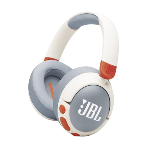 JBL Junior 470 NC, Kabellose Over-Ear Bluetooth-Kopfhörer mit Active-Noise-Cancelling für Kinder, Mikrofon, 50 h Wiedergabe, JBL Safe Sound, geringer Lautstärke, simpler Bedienung und Stickern, Weiß JBL Junior 470 NC, Kabellose Over-Ear Bluetooth-Kopfhörer mit Active-Noise-Cancelling für Kinder, Mikrofon, 50 h Wiedergabe, JBL Safe Sound, geringer Lautstärke, simpler Bedienung und Stickern, Weiß von JBL