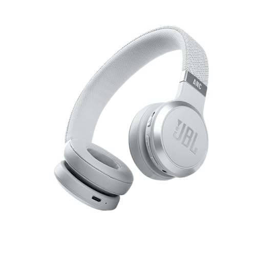 JBL Live 460NC kabelloser On-Ear Bluetooth-Kopfhörer in Weiß – Mit Noise-Cancelling und Sprachassistent – Für bis zu 50 Stunden Musikgenuss von JBL