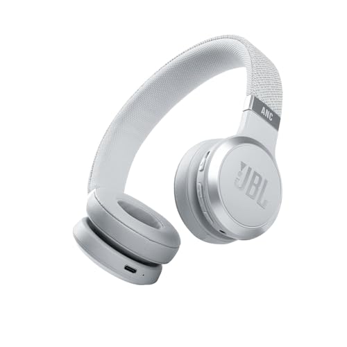 JBL Live 460 NC kabelloser On-Ear Bluetooth-Kopfhörer - Weiß – Mit Noise-Cancelling und Sprachassistent – Für bis zu 50 Stunden Musikgenuss von JBL