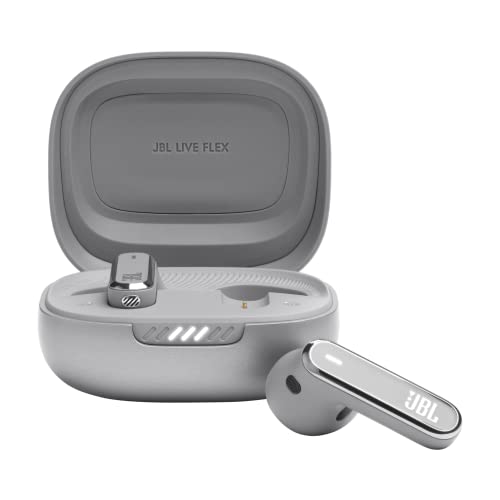 JBL Live Flex – In-Ear-Bluetooth-Kopfhörer mit 40 Stunden Akkulaufzeit – Geräuschunterdrückung und wasserdicht – Silver von JBL