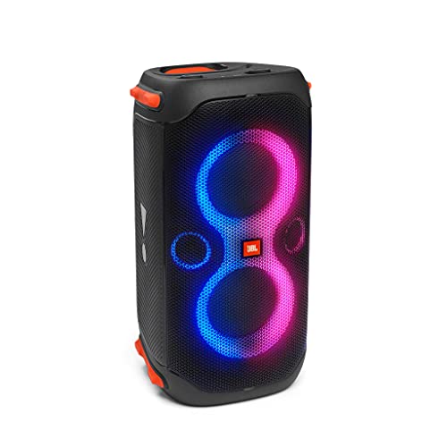 JBL PartyBox 110 in Schwarz – Trag- und rollbarer Bluetooth Party-Lautsprecher mit Lichteffekten – Spritzwassergeschützte, mobile Musikbox mit Akku von JBL