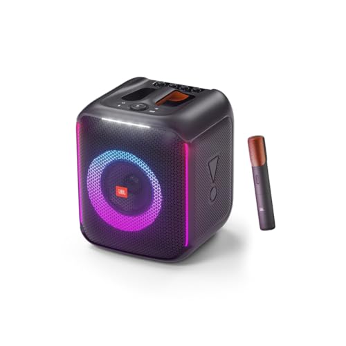 JBL PartyBox Encore – Tragbarer Party-Lautsprecher für drinnen und draußen – Mit eingebauten Lichtern, IPX4-Design und tiefem Bass – 10 Stunden Laufzeit – Schwarz von JBL