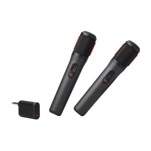 JBL PartyBox Wireless Mic - 2X Digital Wireless Mikrofone, Wiederaufladbarer Akku (20hrs - 700mAh), klare Stimme, knackiger Klang, stabile 2,4-GHz-Verbindung, kompatibel mit Allen von JBL