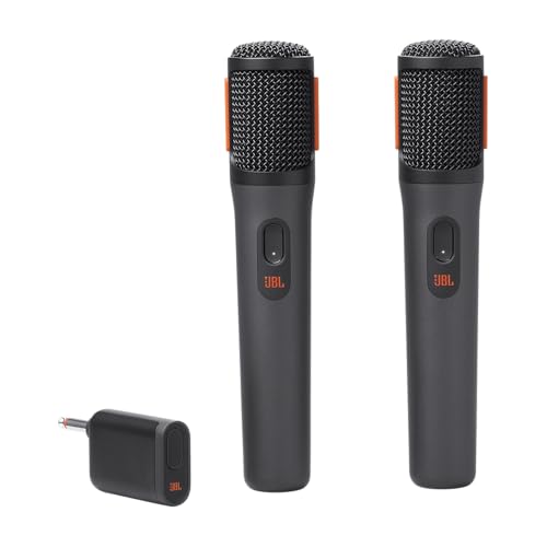 JBL PartyBox Wireless Mic – Set mit zwei digitalen kabellosen Mikrofonen und eingebautem Popfilter – Zubehör für die JBL PartyBox – Karaoke für zuhause von JBL