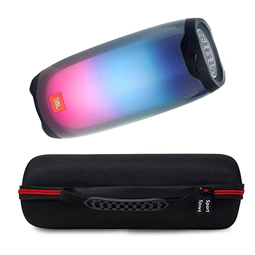 JBL Pulse 4 wasserdichter tragbarer Bluetooth-Lautsprecher mit 360 Farben LED und Deluxe EVA Sporttasche (schwarz) von JBL