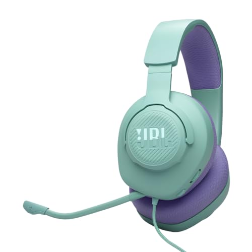JBL Quantum 100M2 Kabelgebundenes Over-Ear Gaming Headset mit JBL QuantumSOUND Signature, 3,5-mm-Klinke, Multi-Plattform-Kompatibilität und abnehmbarem Mikrofon mit Stummschaltungsoption, Cyan von JBL
