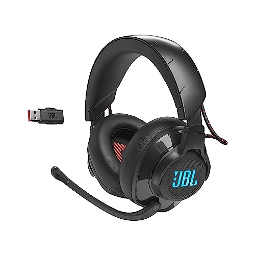 JBL Quantum 610 Over-Ear Gaming Kopfhörer – Wireless 2,4 GHz und 3,5 mm Klinke – Mit hochklappbarem Boom Mic und QuantumSurround Sound – Schwarz von JBL