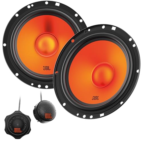JBL Stage1 GEN2 62CF – 6.5 Inch (165mm) 2-Way Component Car Speakers – 80W RMS – 240W Peak – Set of 2 Woofers + 2 Tweeters Audio – with Grilles – Compact Fit – OEM Upgrade von JBL