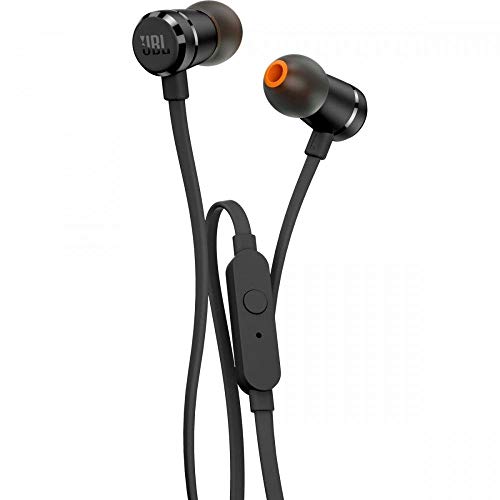 JBL T290 In-Ear Kopfhörer Ohrhörer Hochwertige Aluminium-Ausführung mit 1-Tasten-Fernbedienung und Mikrofon Kompatibel mit Apple und Android Geräten - Schwarz von JBL