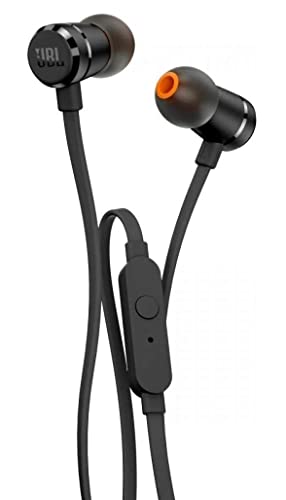 JBL T290 In-Ear Kopfhörer Ohrhörer Hochwertige Aluminium-Ausführung mit 1-Tasten-Fernbedienung und Mikrofon Kompatibel mit Apple und Android Geräten - Schwarz von JBL