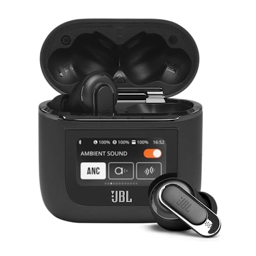 JBL Tour Pro 2 – True Wireless In-Ear Kopfhörer – Bluetooth Kopfhörer mit Active Noise Cancelling und Smart Ladecase in Schwarz – Bis zu 40 Stunden Wiedergabezeit mit nur einer Akkuladung von JBL