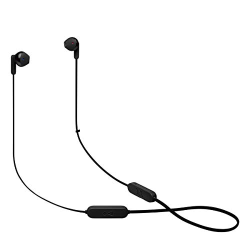 JBL Tune 215 In-Ear-Kopfhörer mit 3 Tasten Mikrofon/Fernbedienung und flachem Kabel, Bluetooth, Schwarz von JBL