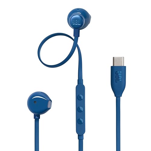 JBL Tune 305 C Kopfhörer – Kabelgebundene In-Ear-Kopfhörer Pure Bass Sound, Mikrofon und USB-C-Anschluss – Blau von JBL