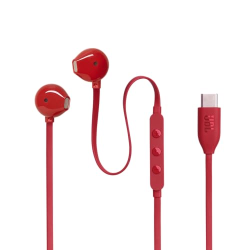 JBL Tune 305 C Kopfhörer – Kabelgebundene In-Ear-Kopfhörer Pure Bass Sound, Mikrofon und USB-C-Anschluss – Rot von JBL