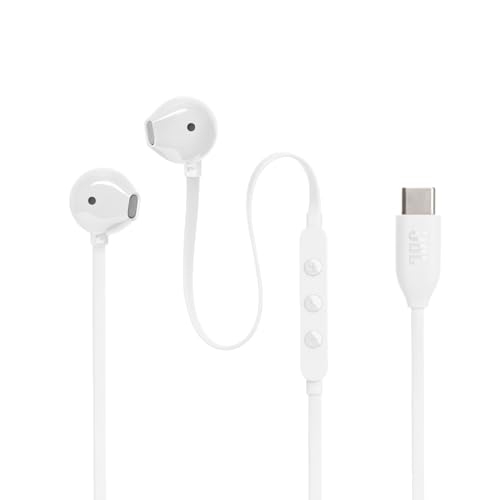 JBL Tune 305 C Kopfhörer – Kabelgebundene In-Ear-Kopfhörer Pure Bass Sound, Mikrofon und USB-C-Anschluss – Weiß von JBL