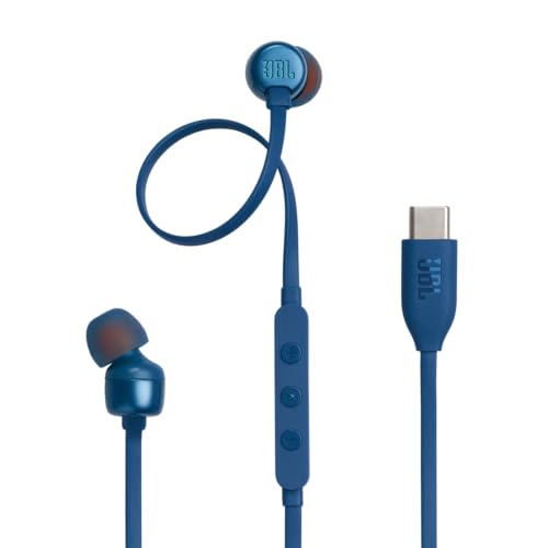 JBL Tune 310 C Kopfhörer – Kabelgebundene In-Ear-Kopfhörer mit JBL Pure Bass Sound, Mikrofon und USB-C-Anschluss – Blau von JBL