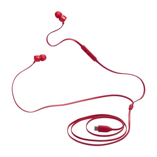 JBL Tune 310C Headphones - Wired In-Ear Headphones Pure Bass Sound, Microphone and USB-C Port - Red von JBL