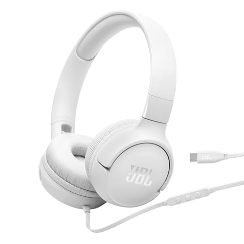 JBL Tune 520C, kabelgebundene On-Ear-Kopfhörer mit Mikrofon, Pure Bass Sound, EQ-Presets, USB-C-Anschluss, faltbares Design und kabelsalatfreies Kabel, Weiß JBL Tune 520C, kabelgebundene On-Ear-Kopfhörer mit Mikrofon, Pure Bass Sound, EQ-Presets, USB-C-Anschluss, faltbares Design und kabelsalatfreies Kabel, Weiß von JBL