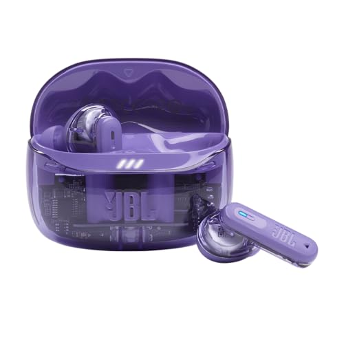 JBL Tune Beam Ghost 2, Kabellose Bluetooth-In-Ear-Kopfhörer mit Noise-Cancelling, 48 h Wiedergabezeit, IP54 wasser - und staubgeschützt, Multipoint-Verbindung, ergonomisches Design, Purple Ghost von JBL