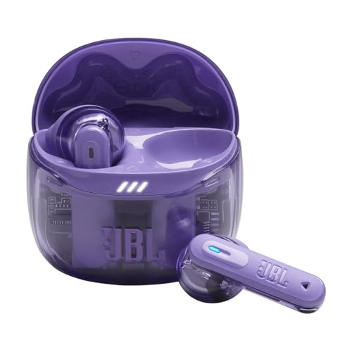 JBL Tune Flex Ghost 2, Kabellose Bluetooth-In-Ear-Ohrhörer mit Noise-Cancelling, 48 h Wiedergabezeit, IP54 wasser - und staubgeschützt, Multipoint-Verbindung, Ergonomisches Design, Purple Ghost von JBL