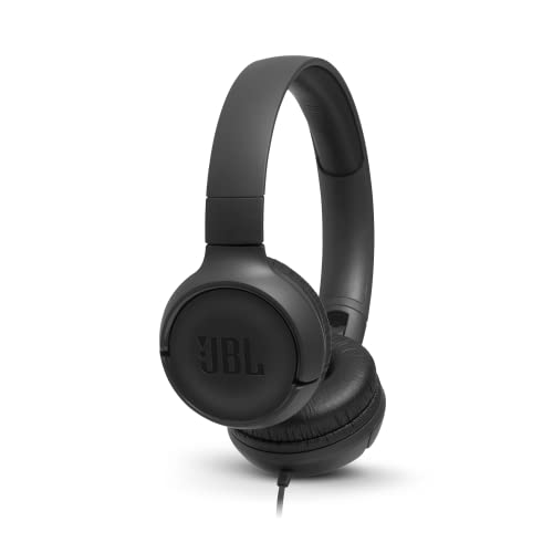 JBL Tune500 On-Ear Kopfhörer mit Kabel - Ohrhörer mit 1-Tasten-Fernbedienung, integriertem Mikrofon und Alexa-Integration - Telefonieren und Musik hören unterwegs Schwarz, JBLT500BLK von JBL