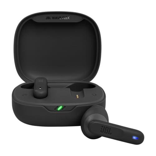 JBL Wave Flex – Kabellose In-Ear Ohrhörer mit IP54 - und IPX2-Wasserdichtigkeit – TalkThru - und AmbientAware-Technologie – 32 Stunden Akkulaufzeit – Schwarz von JBL