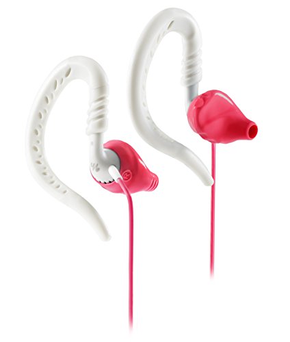Yurbuds by JBL Focus 100 Behind-the-Ear Sport Kopfhörer (für Damen Schweißbeständige In-Ear Ohrhörer mit flexiblem Ohrbügel, geeignet für Smartphones/Tablets/MP3 Geräten) pink/weiß von JBL