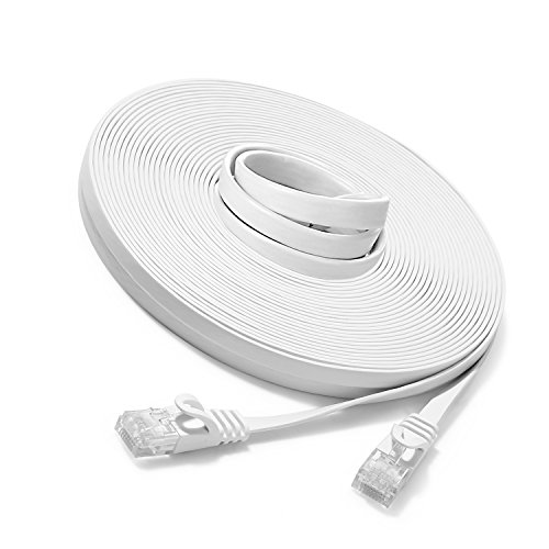 JBSTK 15m - Flachkabel CAT6 | Weiss- 1 Stück | 10/100/1000 Mbit/s | Gigabit LAN Netzwerkkabel von JBSTK