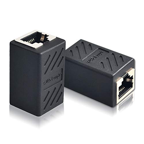 JBSTK 2 Stück RJ45 Kupplung Ethernet LAN Kabel Adapter Verbinder Netzwerk Modular Netzwerkkoppler für LAN Kabel, Netzwerkkabel, Patchkabel, Ethernet Kabel, Internet Kabel, RJ45 Coupler von JBSTK