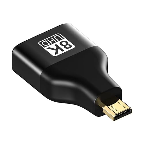 JBSTK 8K Micro HDMI Adapter, Micro HDMI Stecker auf Standard HDMI Buchse Adapter Konverter, HDMI Kupplung 8K unterstützt 8K@60Hz, 4K@120Hz, 2K@240Hz von JBSTK