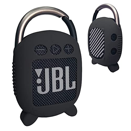 Silikon-Schutzhülle für JBL Clip 4 tragbaren Bluetooth-Lautsprecher, schützende Tragetasche für JBL Clip 4 tragbare Bluetooth-Lautsprecher-Zubehör (schwarz) von JCHPINE