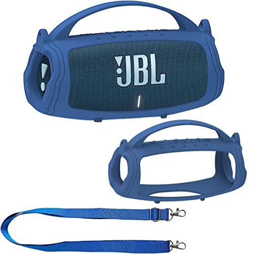 Silikon-Schutzhülle für JBL Charge 5 Tragbarer Bluetooth-Lautsprecher, Schutzhülle für JBL Charge 5 Portable Bluetooth-Lautsprecher Zubehör (blaue Hülle) von JCHPINE