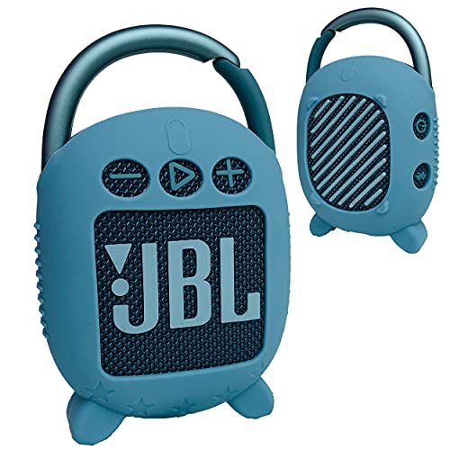 Silikon-Schutzhülle für JBL Clip 4 tragbarer Bluetooth-Lautsprecher, schützende Tragetasche für JBL Clip 4 tragbarer Bluetooth-Lautsprecher mit Stand-Up-Halter (nur Hülle) (blau) von JCHPINE