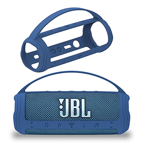 Silikon-Schutzhülle für JBL Flip 6 tragbarer Bluetooth-Lautsprecher, schützende Tragetasche für JBL Clip 6 Lautsprecher-Zubehör (nur Abdeckung) (blaue Abdeckung) von JCHPINE
