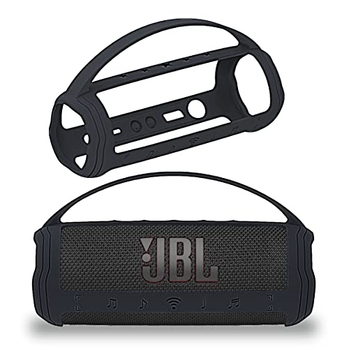 Silikon-Schutzhülle für JBL Flip 6 tragbarer Bluetooth-Lautsprecher, schützende Tragetasche für JBL Clip 6 Lautsprecher-Zubehör (nur Abdeckung) (schwarze Abdeckung) von JCHPINE