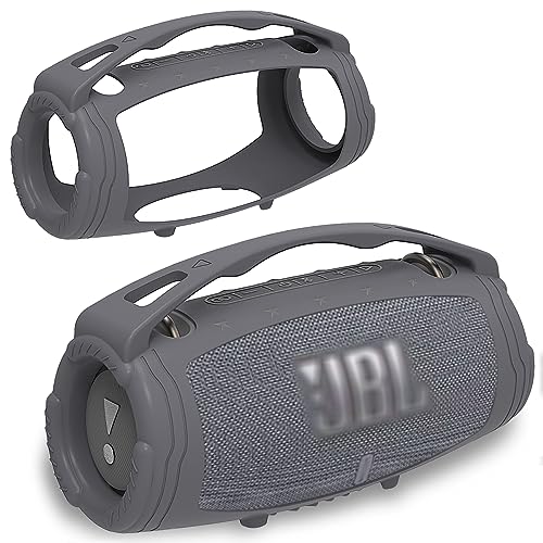 Silikon-Schutzhülle für JBL Xtreme 3 tragbarer Bluetooth-Lautsprecher, schützende Haut-Halterung für JBL Xtreme 3 Lautsprecherzubehör (nur Hülle) (Grau) von JCHPINE