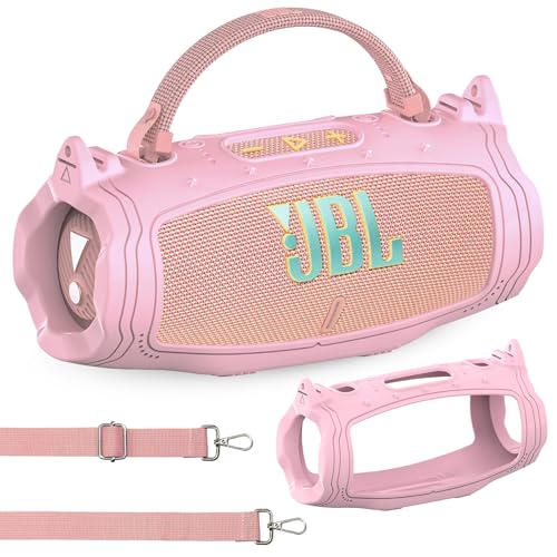 Silikonhülle für JBL Charge 6 Tragbarer Bluetooth-Lautsprecher, Schutzhülle für JBL Charge 6 Pro AI Sound Bluetooth Lautsprecher Zubehör (Rosa) von JCHPINE