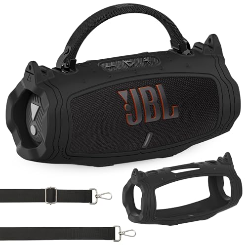 Silikonhülle für JBL Charge 6 Tragbarer Bluetooth-Lautsprecher, Schutzhülle für JBL Charge 6 Pro AI Sound Bluetooth Lautsprecher Zubehör (Schwarz) von JCHPINE