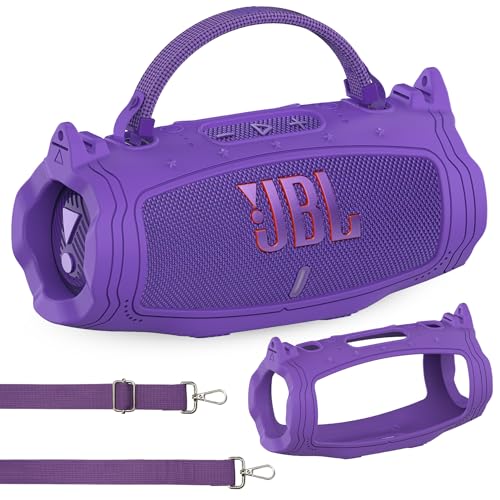 Silikonhülle für JBL Charge 6 Tragbarer Bluetooth-Lautsprecher, Schutzhülle für JBL Charge 6 Pro AI Sound Bluetooth Lautsprecher Zubehör (Violett) von JCHPINE