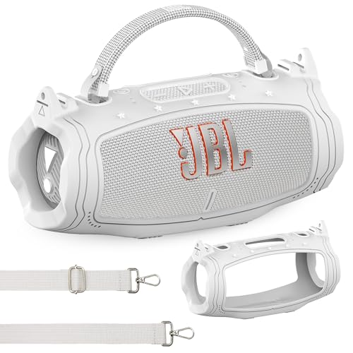 Silikonhülle für JBL Charge 6 Tragbarer Bluetooth-Lautsprecher, Schutzhülle für JBL Charge 6 Pro AI Sound Bluetooth Lautsprecher Zubehör (Weiß) von JCHPINE
